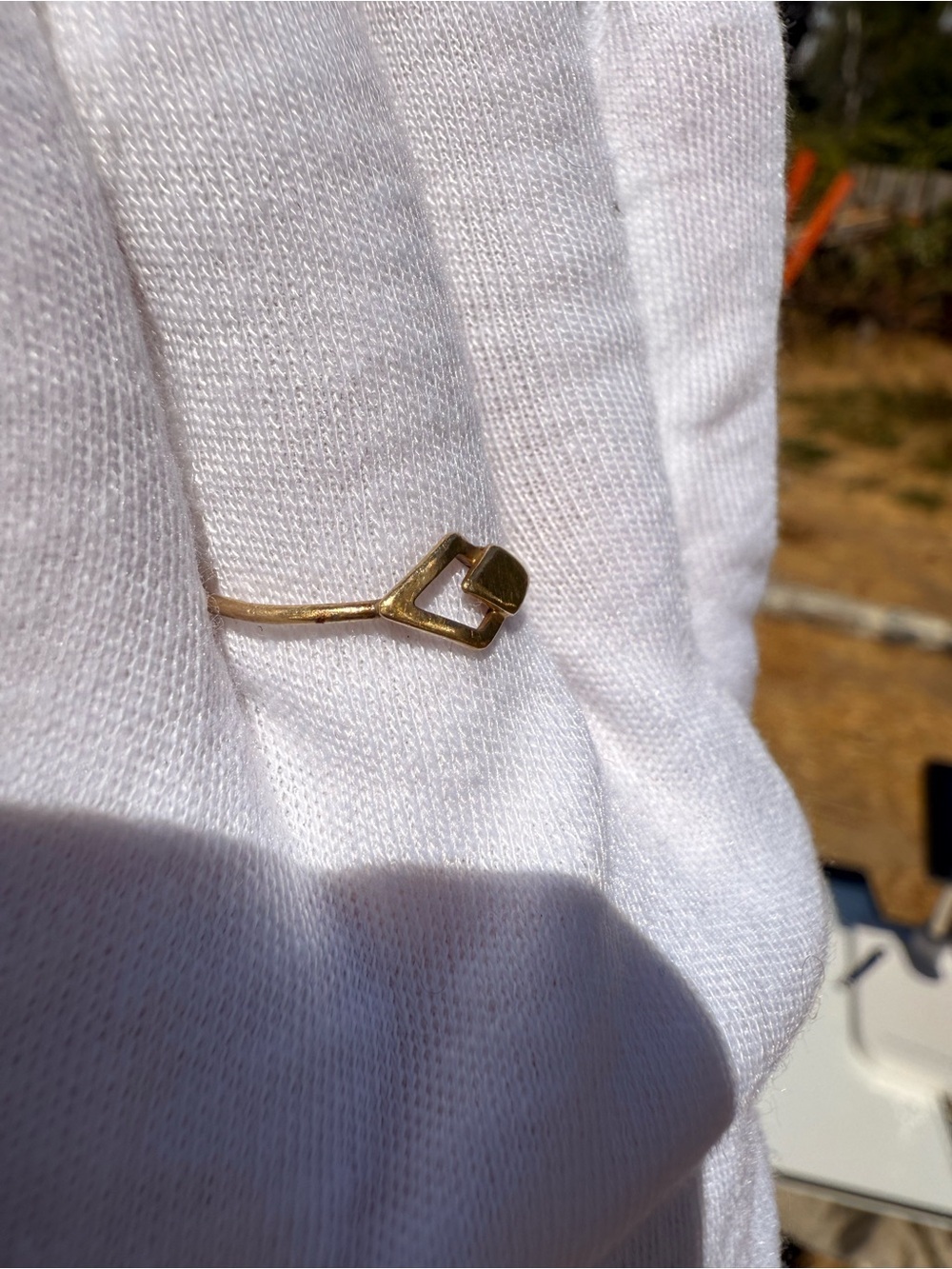 14k Solid Gold Vintage Minimalist Interlocking Geometric Diamond Shape Ring! Sz9 - Picture 3 of 8